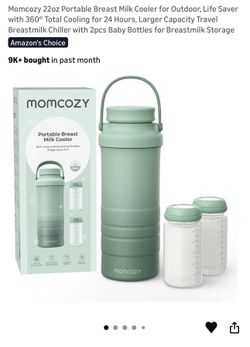 Momcozy 22oz Portable Breast Milk Cooler for Outdoor, Life Saver with 360° Total Cooling for 24 Hours, Larger Capacity Travel Breastmilk Chiller with 