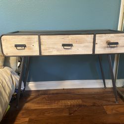 Metal And Wooden Desk Retro Nautical