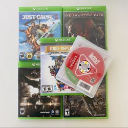 Xbox One Console 6 Video Games In Cases