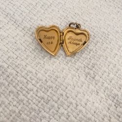 Vintage Heart Locket For Necklace Gold