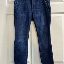 Anthropologie Pilcro High Rise Skinny Denim Blue Jeans - Size 28P - EUC