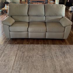 Leather Sofa with Built-in Recliners 7ft