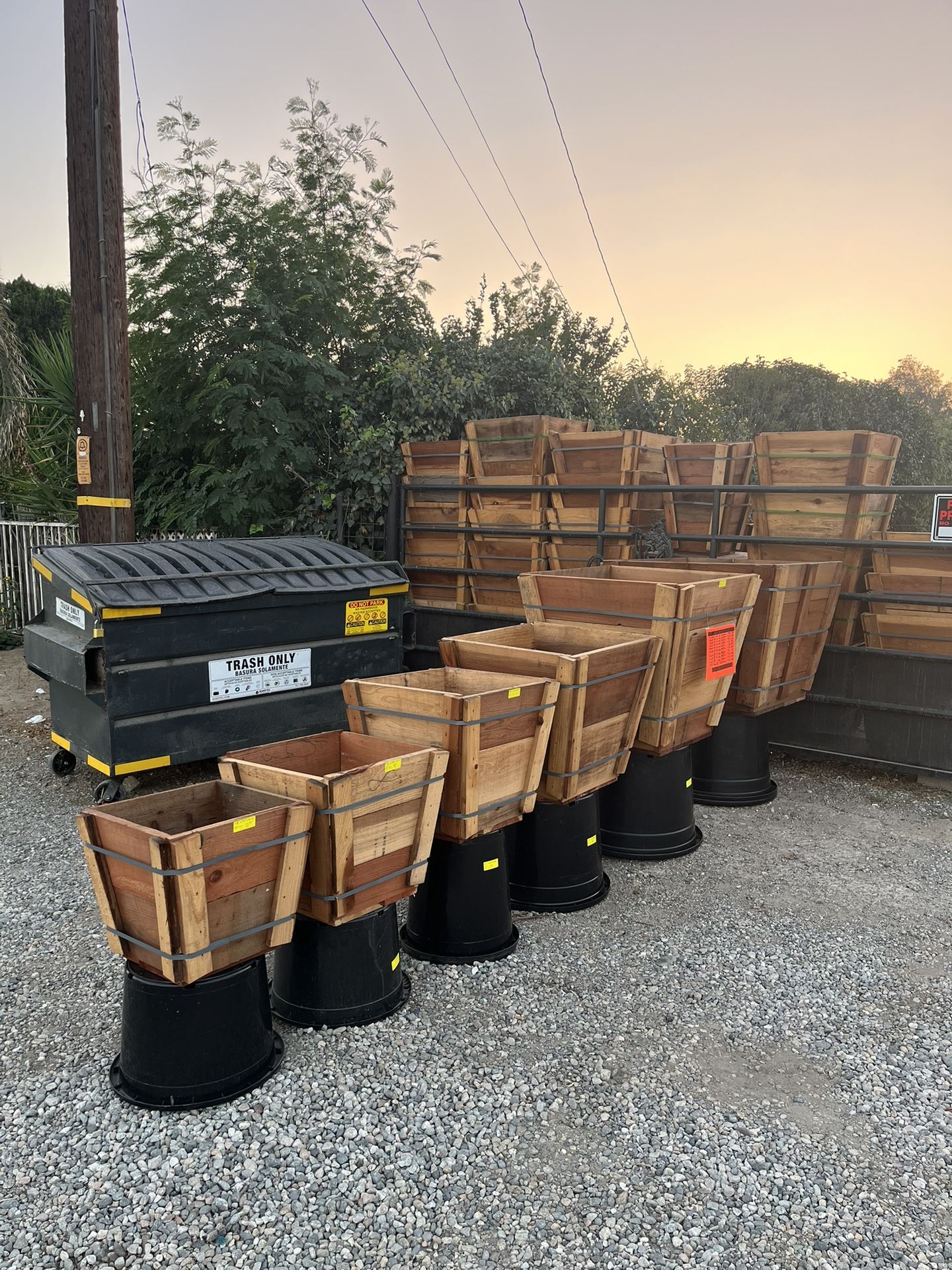 Planteros De Madera Roja De Diferentes Medidas