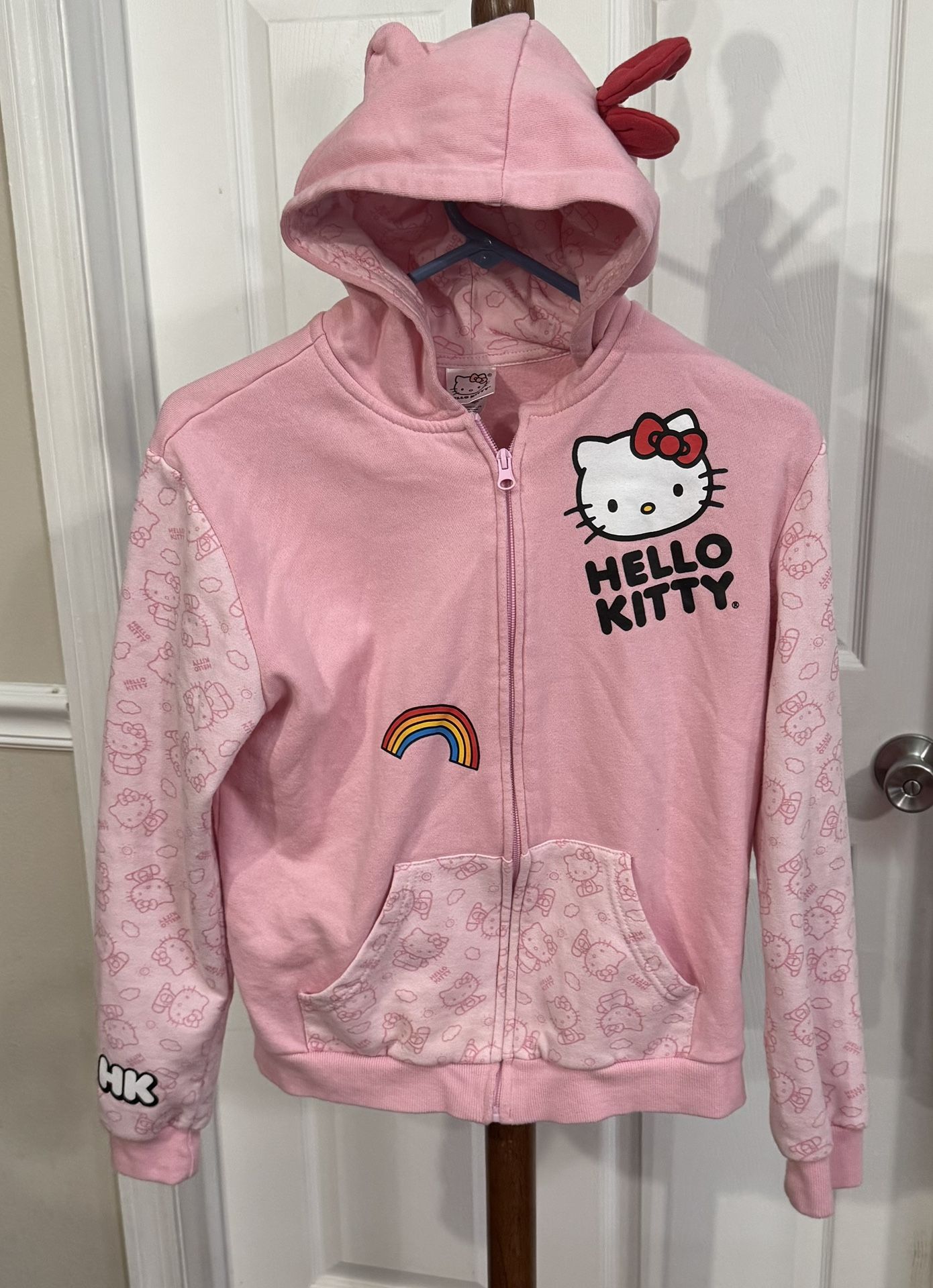 Child Hello Kitty Fleece Zip Up Cosplay Hoodie Sweater Size 14-16 just $10