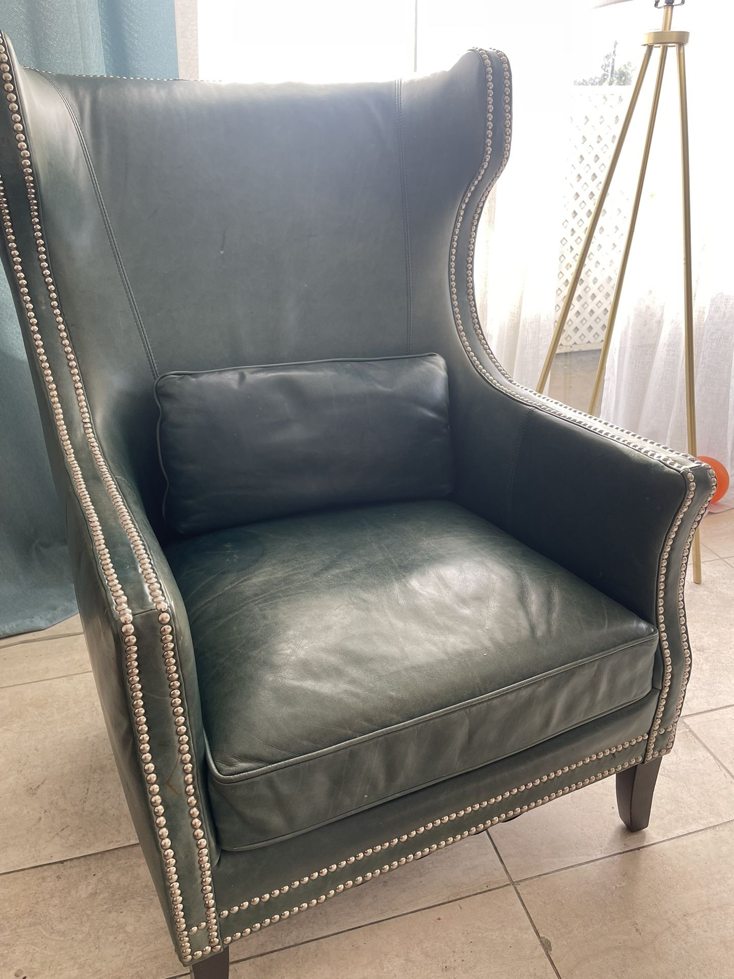 Z GALLERIE LEATHER ARMCHAIR