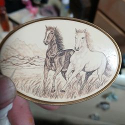 Vintage 1983 Solid Brass Belt Buckle