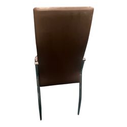 Hokku Designs Arnoud Faux Leather Metal Side Chair Modern Brown - Boston