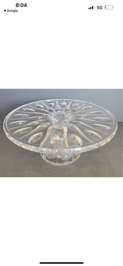 Brand new with the box Sheridan Footed 11" Cake Plate Crystal Marquis Waterford Mark Germany NWT