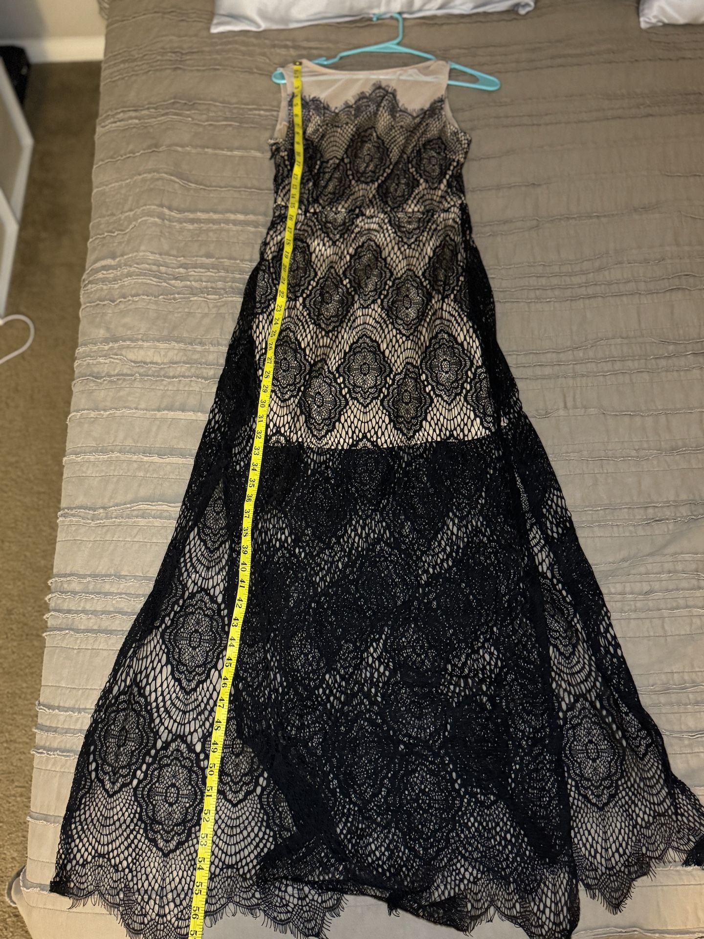 Black And Beige Lace Dress