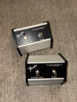 Set of 2 - Fender 2-Button Footswitch Channel Select/Reverb - Untested - Made in Mexico