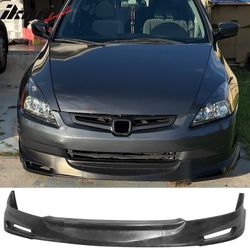 Fits 2003-2005 Honda Accord Sedan Mugen Style Front Bumper Lip PU Unpainted 3PCS