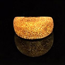 Vintage Wide 14k Gold Texture Ring