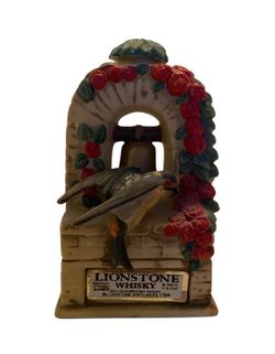 Vintage 1974’ Lionstone Whisky Porcelain Bird Bell Sculpture