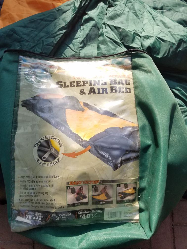 Ozark trail sleeping bag&AIR bed 75×33