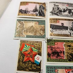 #2406, LOT 1(contact info removed) POSTAGE STMP SOVIET ARMER FORCE 10 STAMPS 