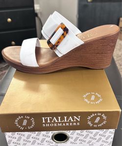 White wedge sandals
