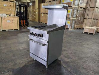 NSF 24 ins 2 top burner12 ins griddle Range oven TC-R24-12MG