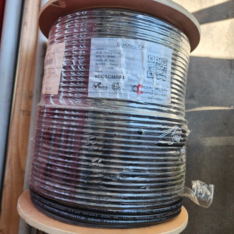 Coaxial Cable RG6 18awg 1000ft