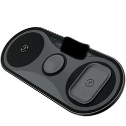 🔥Brand new 🔥 3 in 1 Wireless Charging Station, Fast Safe Charger, Ultra-Slim Body Design and Transparent Front Side, Travel Essentials, Perfect Deco