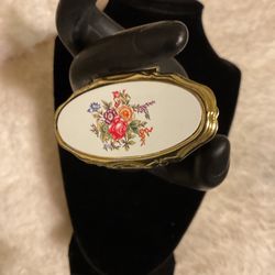 Vintage Goldtone Long Ring With Mirror 