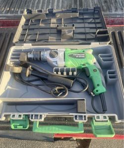 Hitachi DV20VB2 1/2” 8.3A Hammer Drill w/ Case Handle Depth Gauge TESTED WORKING