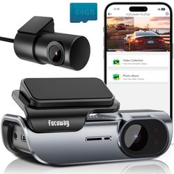 Dash Cam Front and Rear 4K Built in 5GHz WiFi, Dual Dash Cam Front 4K Rear 1080P Hidden Dash Camera for Cars, Free 64GB SD Card, Super Night Vision, S