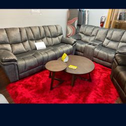 Barcelona Gray Fabric Reclining Sofa/Loveseat Sets---$1299---Wow!!!---Same Day Delivery Available 