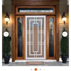 Avantgarde 36 in. x 80 in. Universal/Reversible White Steel Storm Security Door