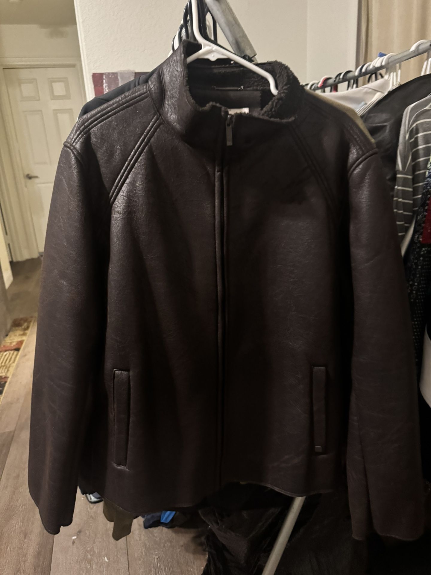 Calvin Klein Lamb skin Leather Jacket