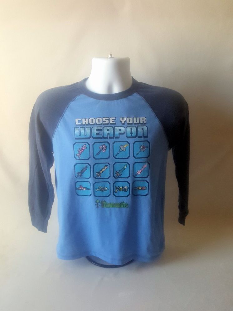 Terraria boys long blue sleeve jersey size L