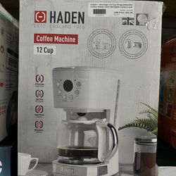 Haden 12-Cup Programmable Coffee Maker with Strength Control and