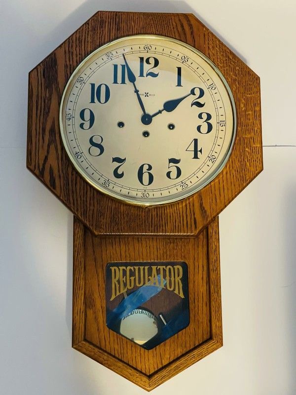 Howard Miller Regulator Model # 612-533 Wooden Wall Clock With Key