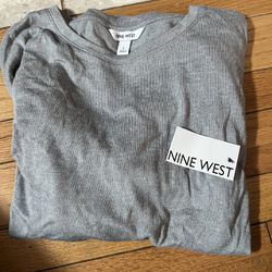 Nine West Gray Fox Womens Shirt-L-NWT