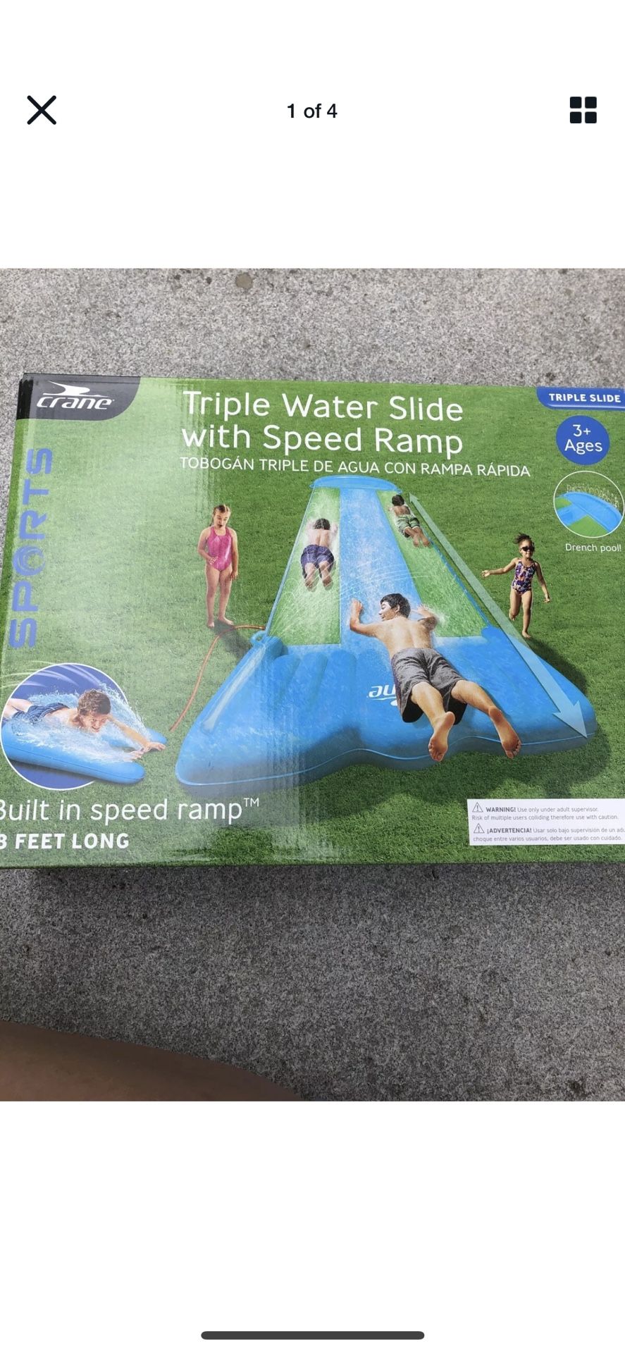 Crane triple water slide