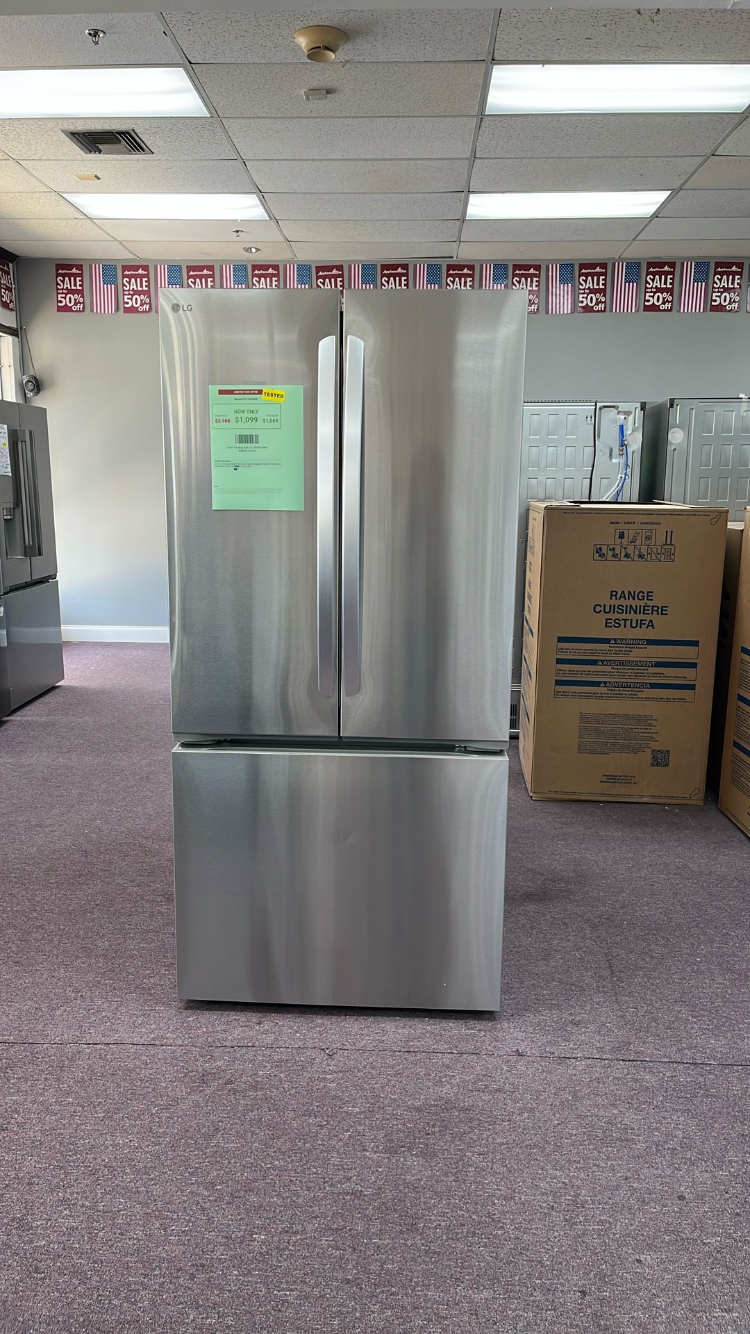 Refrigerator Stainless Steel 36” New Open Box 1 Year Warranty