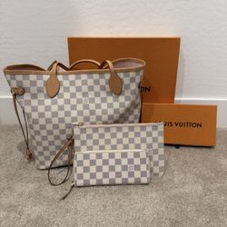 Louis Vuitton Neverfull MM With Matching Wallet