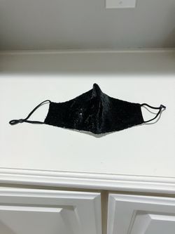 Black Sequin Face Mask Adjustable Ear Loops