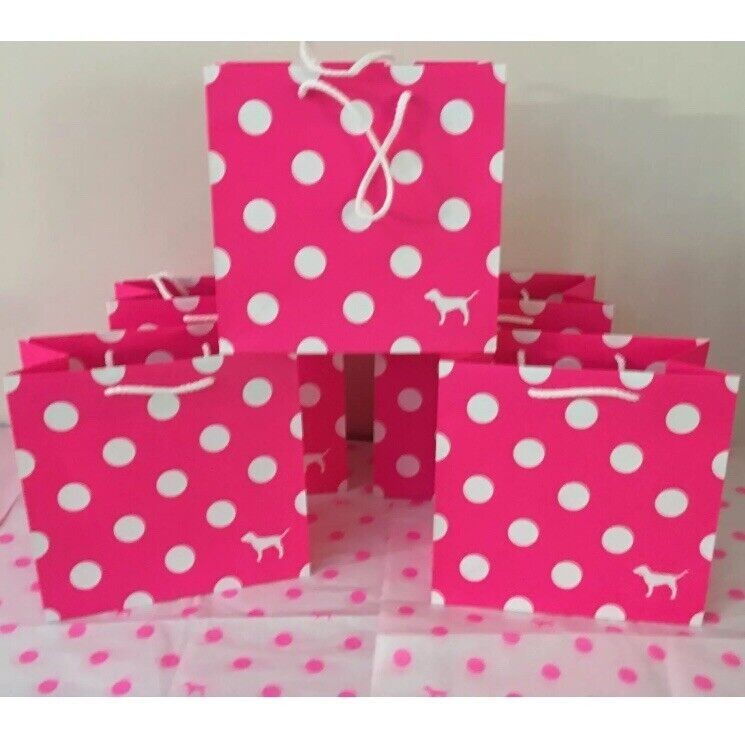 Victoria's Secret Pink Polka Dot Gift Bags Small!