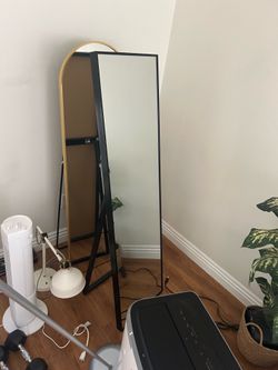 Long  Tall Black Metal Mirror