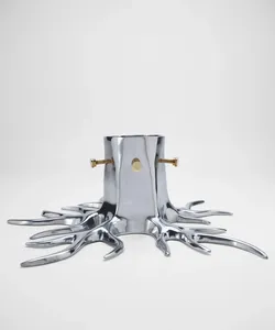 Garden Glory "The Root" Christmas Tree Stand — Silver Cast Aluminum ($399 retail)