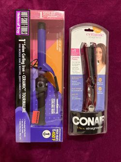 Helen of Troy Curling Iron & Conair Straightener Bundle