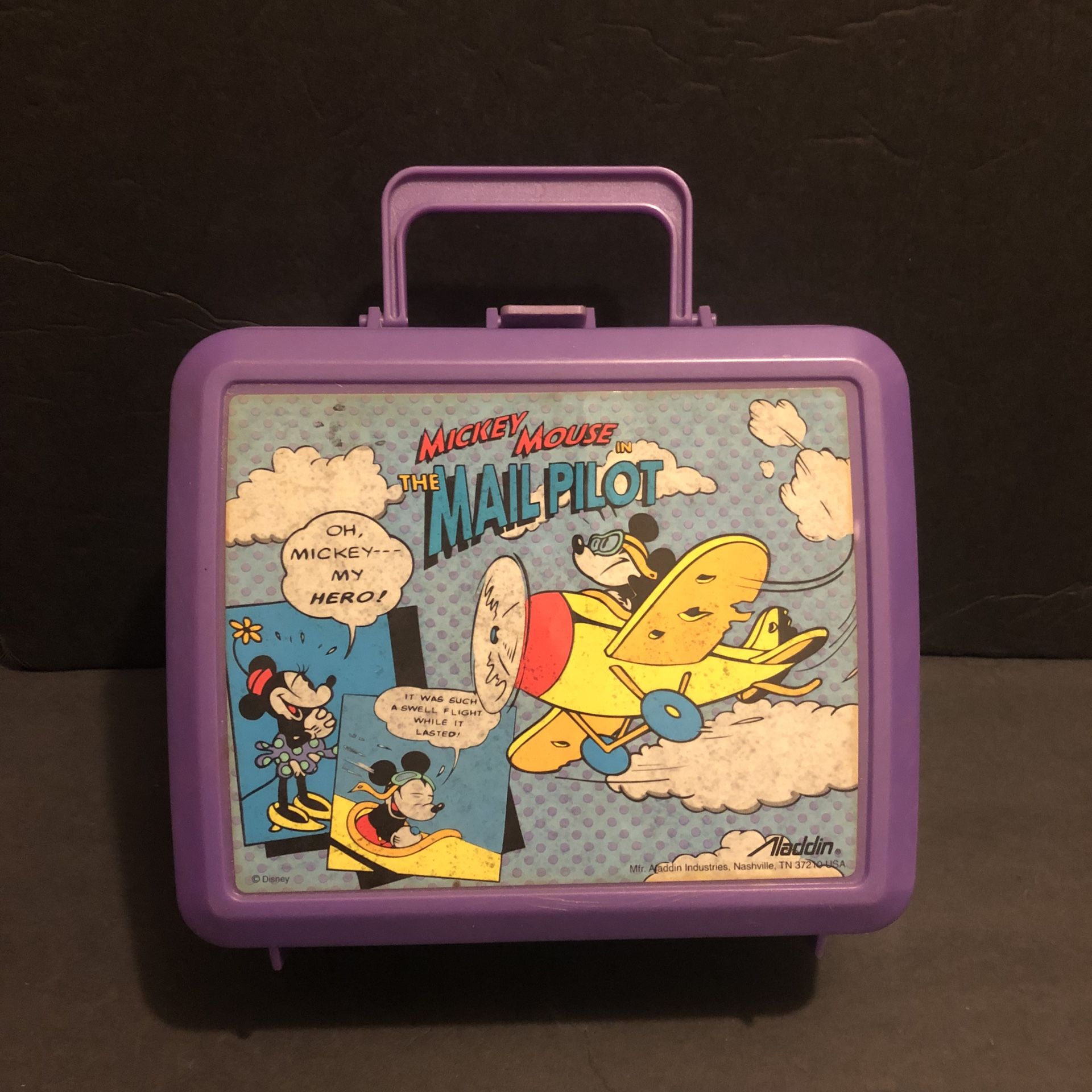Mickey Mouse In The Mail Pilot Lunch Box 1992 Aladdin Disney Vintage Lunchbox