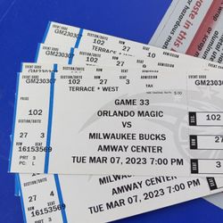 Magic Vs Bucks Lower Level Tix.