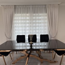 Dinning table with 8 chairs and coffee table