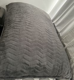 Gray Fluffy Chevron Pillow