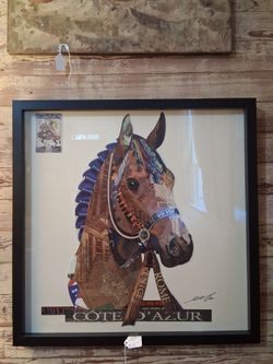 Côte d'Azur Horse Collage Framed Art