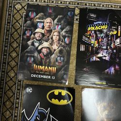 4 Promotional Collectible Movie Posters Memorbelia