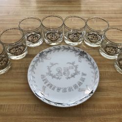 25th Anniversary Plate and Glasses
