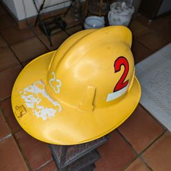 Vintage MSA Skullgard Full Brim Hard Hat Yellow Fire Rescue Helmet #23 Industrial