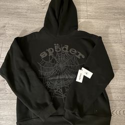 Spider hoodie all black letters